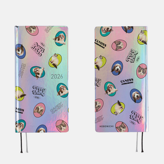 Hobonichi Techo 2026 Weeks - Candy Stripper: Random Dog & Cat (Aurora)