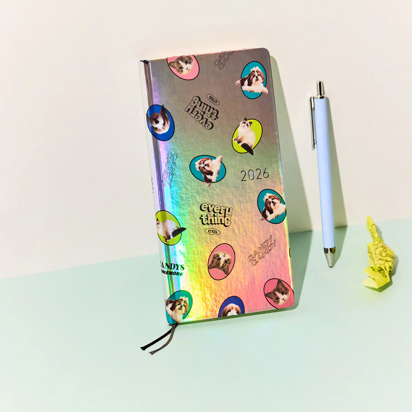 Hobonichi Techo 2026 Weeks - Candy Stripper: Random Dog & Cat (Aurora)