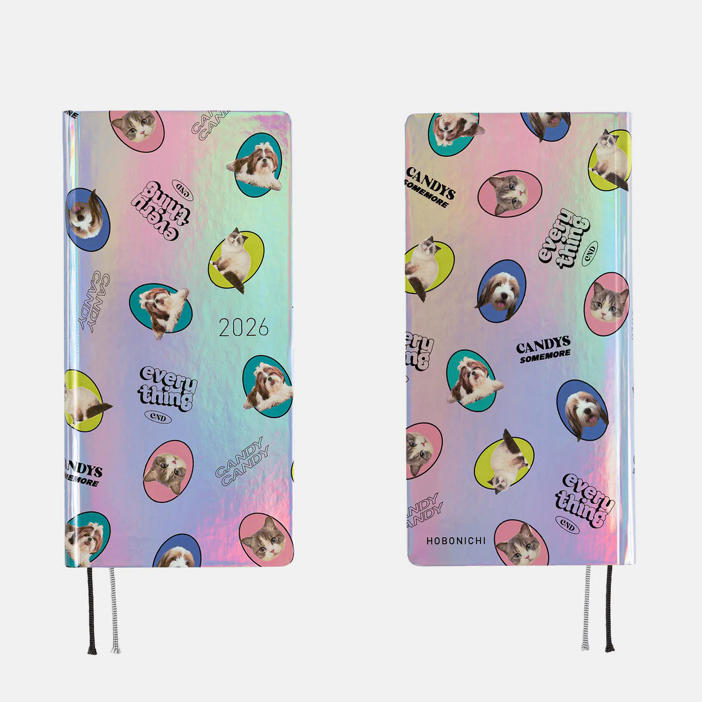 Hobonichi Techo 2026 Weeks - Candy Stripper: Random Dog & Cat (Aurora)